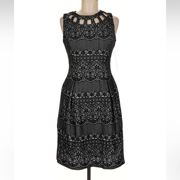 Eliza J Dresses & Skirts - Eliza J $212 Black and White Lace Midi Dress